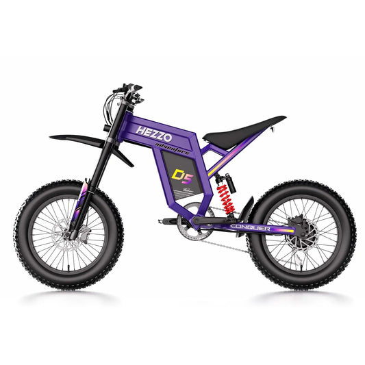 HKM-923987 60V 3000W HEZZO D5Pro Fat Tire Electric Mountain Bike with 30AH Battery and Shimano 7-Speed Gear