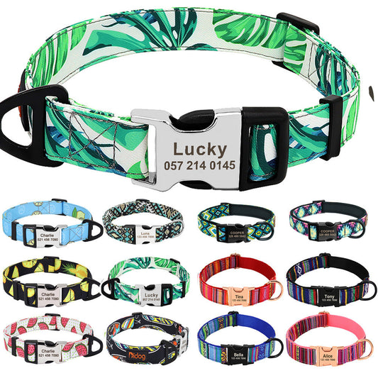 HKM-9249341 Personalized Nylon Pet Collar in Various Colors and Sizes S, M, L