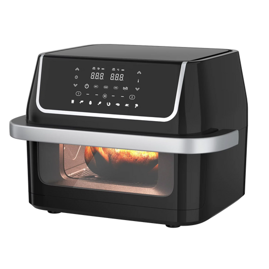 HKM-925779 10L Dual-Core Air Fryer with Large Capacity and Visual Oven Window for Multifunctional Cooking and Grilling