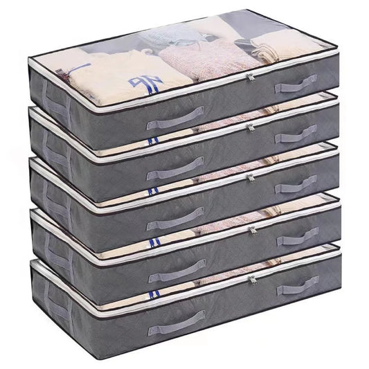 HKM-926099 Foldable Underbed Storage Bags with Durable Handles and Viewing Windows for Home Organisation