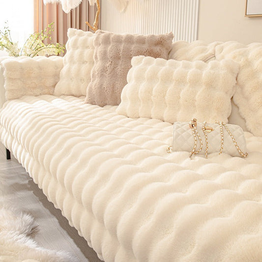 HKM-926355 Nordic Style Thickened Plush Sofa Cushion in Bubble Rabbit Fur - Various Sizes & Colors Available
