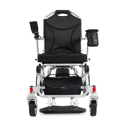HKM-927379 Heavy Duty Folding Electric Wheelchair with Big Wheels, 120kg Capacity, 20km Range, Aluminum Alloy Frame