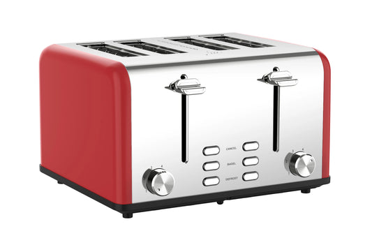 HKM-928403 Smart 4-Slice Stainless Steel Toaster with Custom LED Display for Sandwiches and Bread