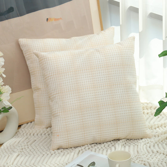 HKM-930771 Plaid Linen Cushion Cover in Various Colors and Sizes for Modern Living Spaces