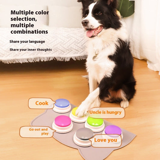 HKM-9308733 Pet Communication Button Dog Voice Toy - Various Colors Available, Recording & Non-Recording Options, Durable Plastic