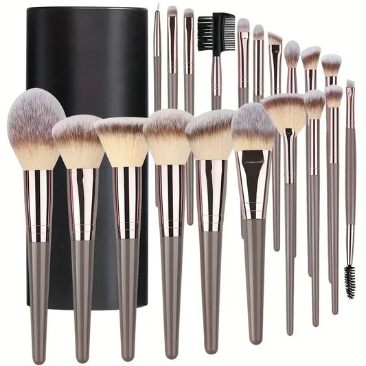 HKM-931283 Makeup Brush Set - 3 to 20 Pcs Soft Synthetic Hair Tools for Foundation, Eyeshadow, Blush, Highlighter, and Concealer