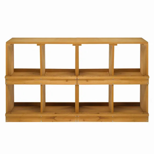 HKM-9318845 Wooden Nesting Box for Chickens and Ducks with 8 Compartments, Ideal for Egg Laying