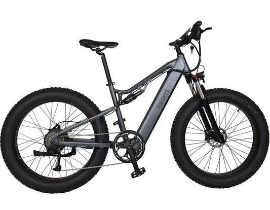 HKM-932435 26 Inch 9 Speed Electric Fat Tire Bike with Aluminum Frame - 30-50 Km/h Speed, Integrated Lithium Battery, Comfortable Saddle