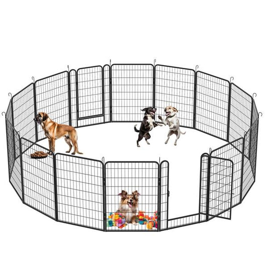 HKM-9335741 Durable Heavy-Duty Metal Pet Fence with Rust-Resistant Coating - Easy Installation and Versatile Shapes