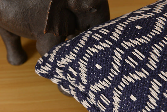 HKM-934227 Nordic Style Plaid Cotton and Linen Pillow Cover with Tassels - Multiple Color Options
