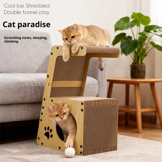 HKM-9367101 Multifunctional Corrugated Paper Cat Scratching Board and Bed with Replacement Core