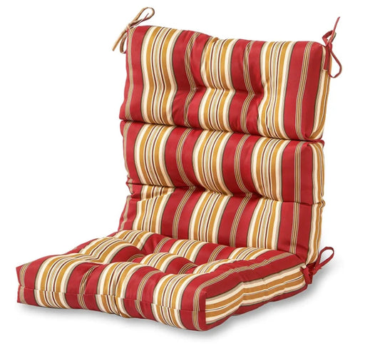 HKM-938067 High-Back Waterproof Outdoor Folding Chair Cushion with Non-Slip Design and Adjustable Strap