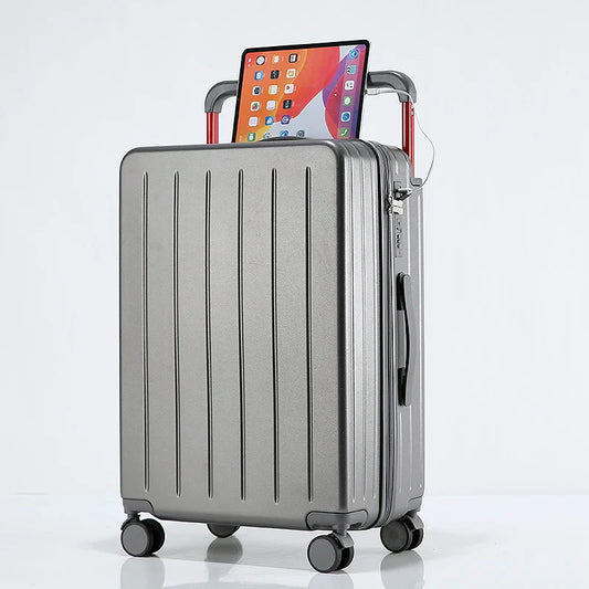 HKM-940243 Expandable Cabin Suitcase with Wheels and Laptop Stand for Travel