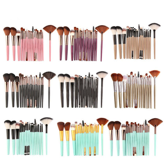 HKM-944531 18-Piece Makeup Brush Set with Blush, Lip, and Fan Brushes for Professional Use