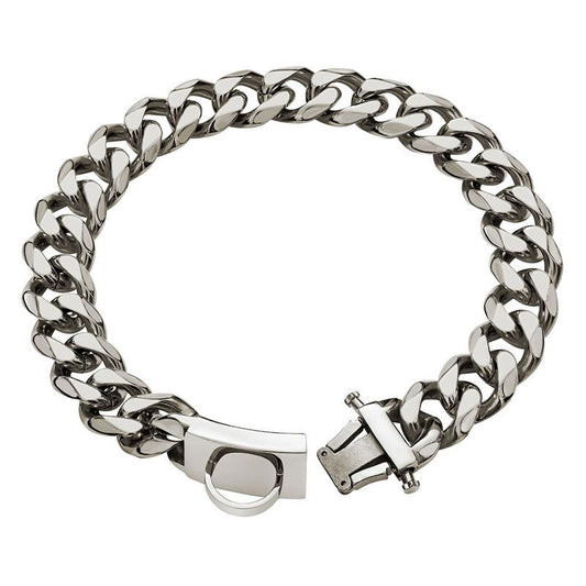 HKM-9467197 Durable Stainless Steel Dog Collar for Medium and Large Breeds - Anti-Bite Chain Design, Multiple Sizes Available