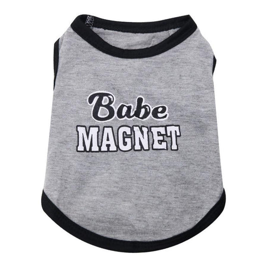 HKM-947987 Cotton Dog Vest in Gray with Black Edging - Casual Pet Apparel for All Sizes (XS to XL)