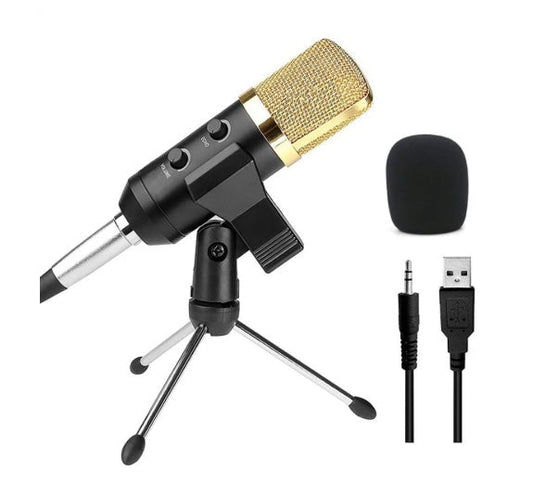 HKM-948627 Reverb BM800 USB Condenser Microphone with Tripod Stand, Volume Control, and Reverb Effect
