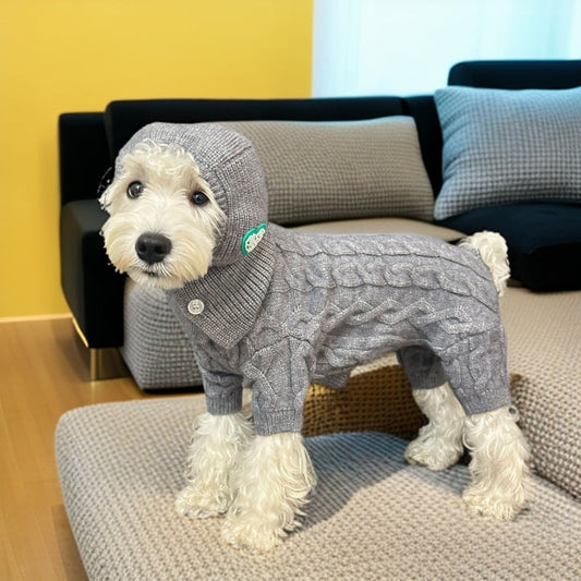HKM-9496765 Knitted Warm Sweater and Hat Set for Pets in Multiple Colors and Sizes
