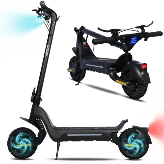 HKM-952723 48V Electric Kick Scooter, Foldable Dual Motor Mobility Scooter, 40-50km Range, 45km/h Max Speed, Full Suspension, 10 Inch Tires, App Control