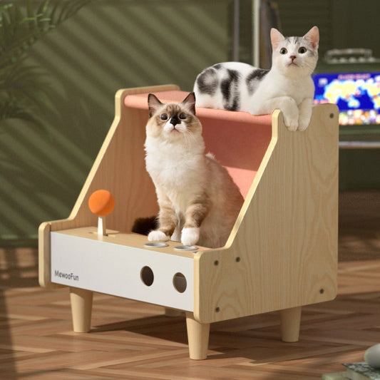 HKM-9557821 All-Season Large Space Cat Scratch Nest - Pure Cotton Canvas, Solid Wood, Various Colors