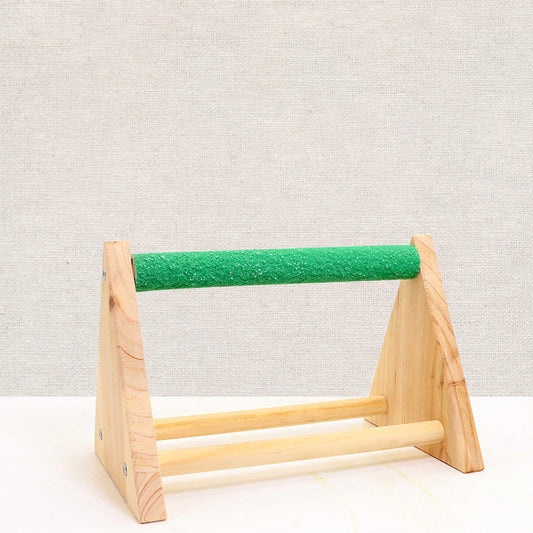 HKM-956755 Solid Wood Bird Perch Stand with Random Color Variations
