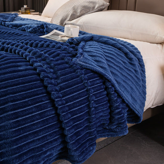 HKM-957971 Soft Flannel Milk Velvet Blanket - Multiple Sizes & Elegant Color Options Available
