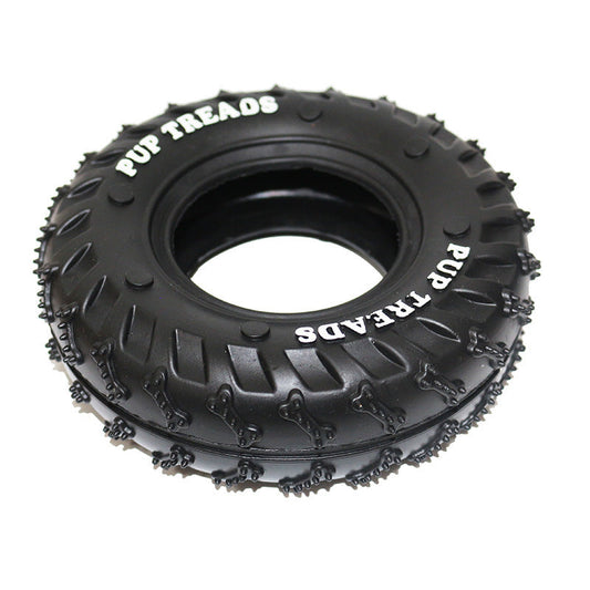 HKM-9618365 Durable Rubber Tire Toy for Dogs - Molar Ring for Clean Teeth, 15.5cm Diameter