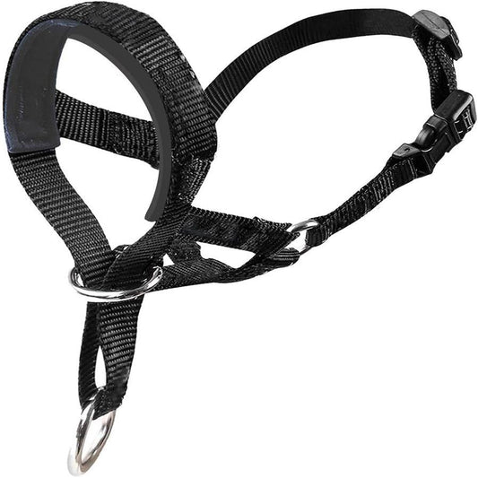 HKM-962451 Adjustable Nylon Anti-Bite Pet Muzzle and Traction Suit in Black