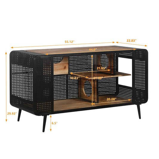 HKM-9692477 Spacious Cat House with Tempered Glass Doors and Modern Design for Indoor Use