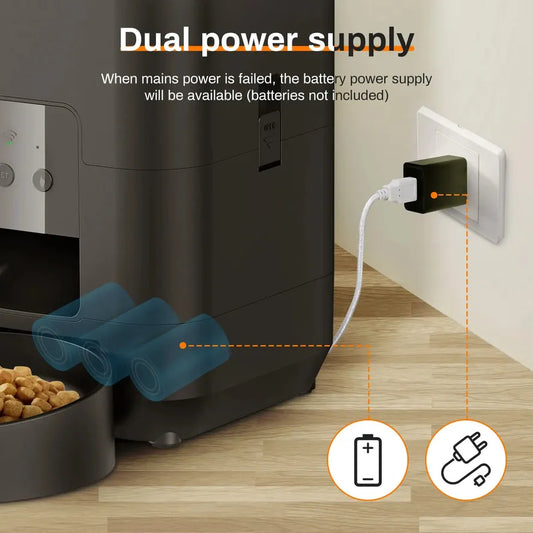 HKM-969939 Automatic 2L Pet Feeder for Cats and Dogs with Slow Feeding Function and Timed Dispensing