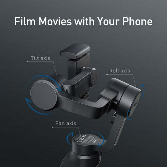 HKM-970003 Three-Axis Handheld Mobile Phone Stabilizer - Anti-Shake Design for Phones up to 92mm Wide, Supports 250g