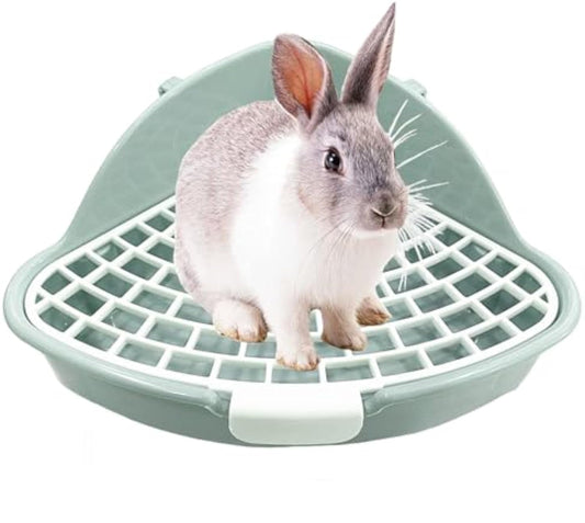 HKM-9705789 Corner Litter Box for Small Pets - Ideal Potty Trainer for Rabbits, Hamsters, Guinea Pigs, Ferrets, and Chinchillas
