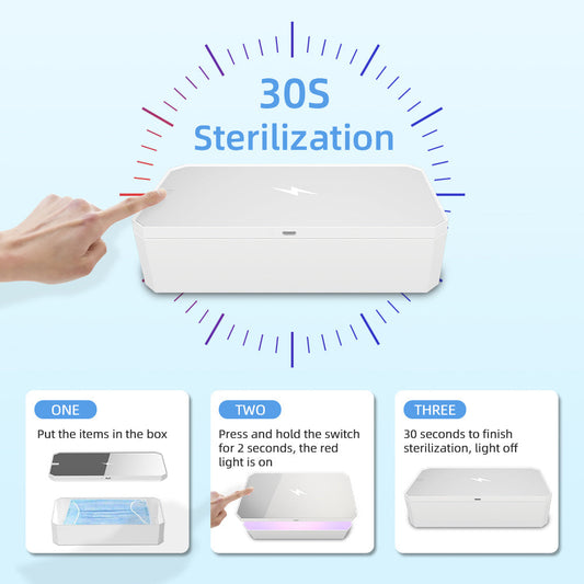 HKM-971027 10W Wireless Charging Disinfection Box for Mobile Phones with Indicating Function