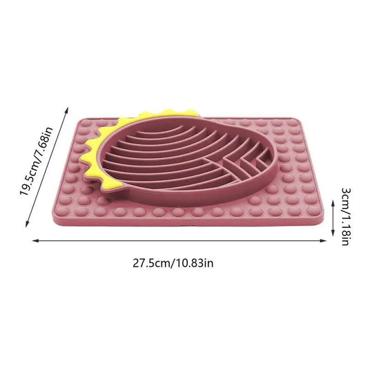 HKM-9721789 Stable Slow Feeder Licking Mat for Dogs and Cats - Smooth Texture, Reduces Eating Speed