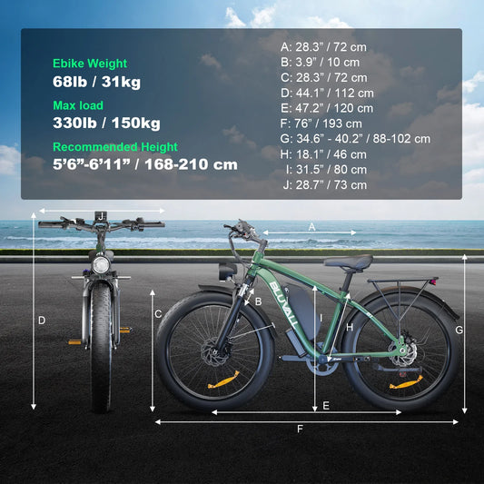HKM-973331 2000W Electric Mountain Bike with Dual Motor, 48V 22.4Ah Lithium Battery, 7-Speed Gears, Fat Tire 26"x4"