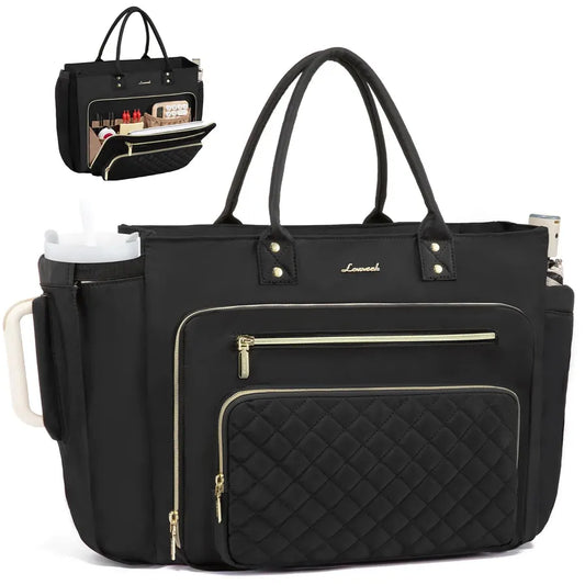 HKM-973331 Multi-Pocket Tote Bag for Women - 15.6 Inch Laptop Briefcase with Large Cup Holder