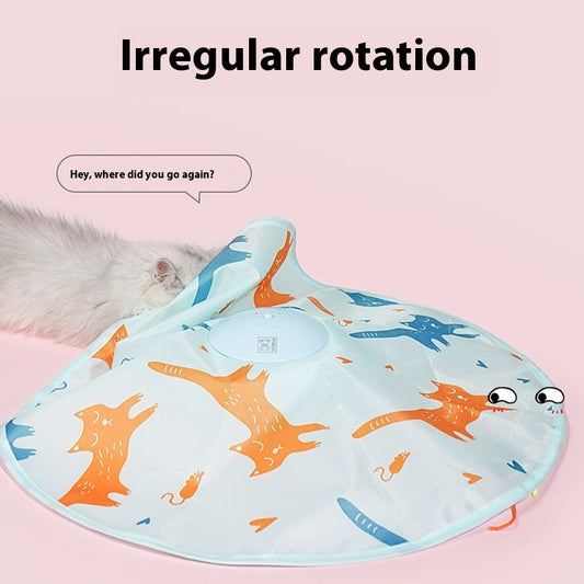 HKM-9737917 Interactive Electric Cat Teaser Toy with Rechargeable Turntable in Peekaboo Colors