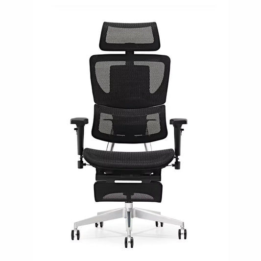 HKM-975379 Ergonomic Conference Chair with Adjustable Swivel and Footrest, Full Mesh Design