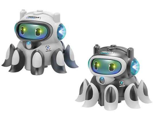 HKM-977235 Electric Crawling Octopus Toy with Music and Light - Mechanical Obstacle Avoidance for Children