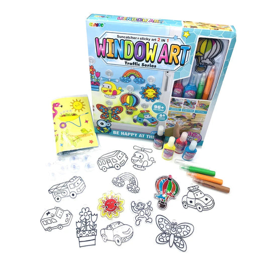 HKM-977363 Create Decorative Window Art with Suncatcher Refills and 8 Vibrant Paints