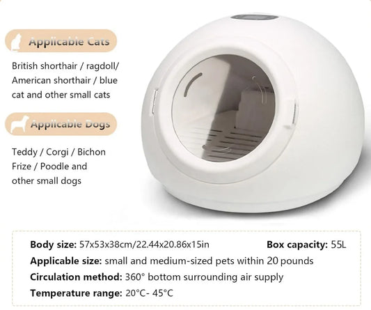HKM-978643 Low Noise Automatic Pet Grooming Dryer for Cats, Dogs, and Small Animals - Efficient Vacuum Drying Machine