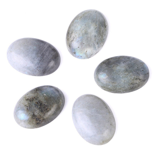 HKM-980115 Labradorite Gemstone Cabochon Flat Bottom Ring Face - Natural Stone, 13x18mm to 30x40mm Sizes