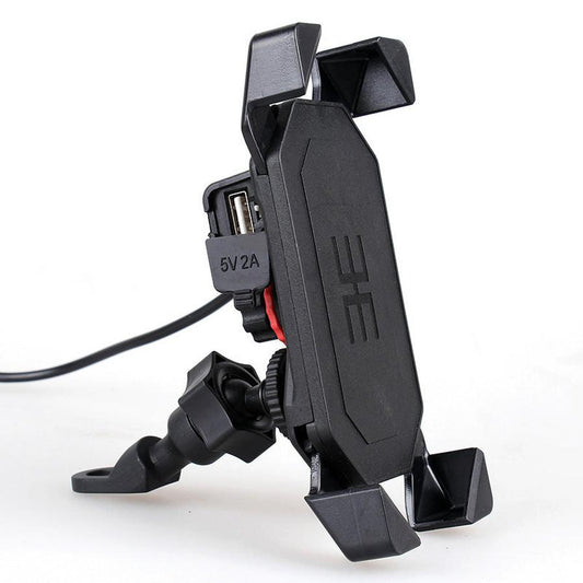 HKM-981395 360° Motorcycle Phone Holder with USB Charging for 4-6.5 Inch Devices