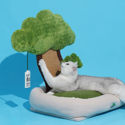 HKM-9819965 Pet Green Pine Tree Shape Cozy Cat Litter for Resting and Claw Grinding