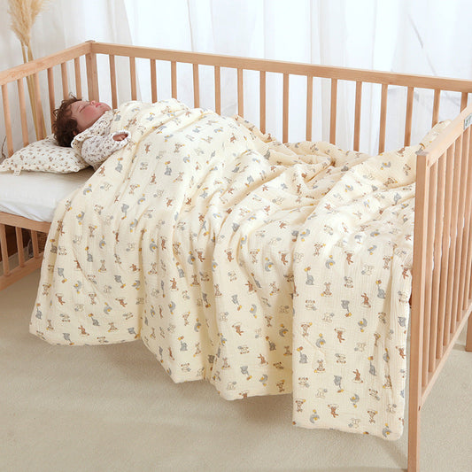 HKM-982995 Pure Cotton Cartoon Design Baby Summer Blanket - Available in Two Sizes (120x150, 150x200)