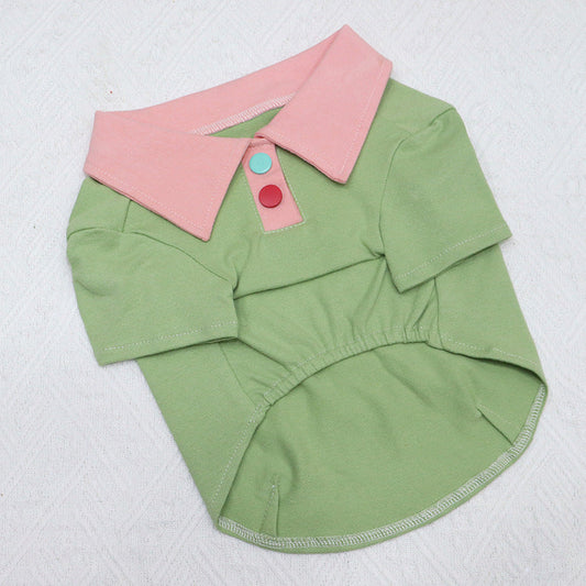 HKM-984659 Colorful Cotton T-shirts for Bulldogs - Pink, Blue, Green, Orange in Sizes S-XXL