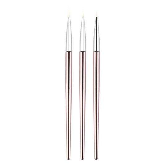 HKM-986771 Rose Gold Nail Art Drawing Pens - 3-Piece Set
