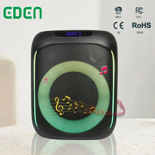 HKM-988435 Portable 6 Inch Wireless Bluetooth Speaker for Outdoor DJ Parties with LED Light