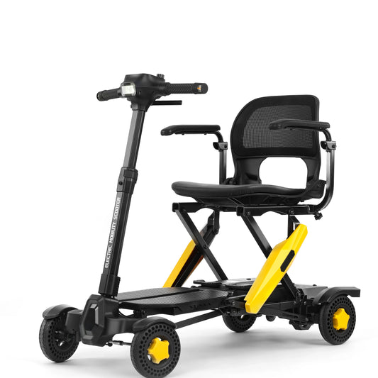 HKM-989459 Lightweight All-Terrain Fully Automatic Folding 4-Wheel Mobility Scooter for Adults, 250W, 18KM Range