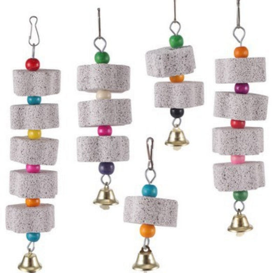 HKM-9940285 Pet Molar Grinding Toy for Parrots - Mineral Nibbling Pendant in Multiple Sizes